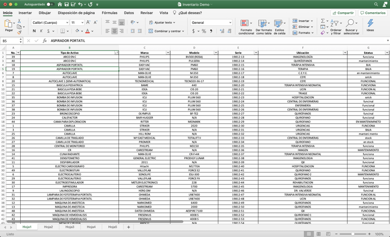 TINC CMMS Inventario MS Excel